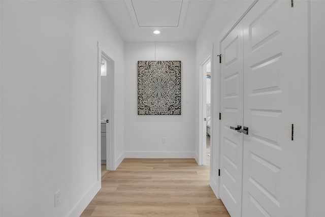 hall featuring light hardwood / wood-style floors