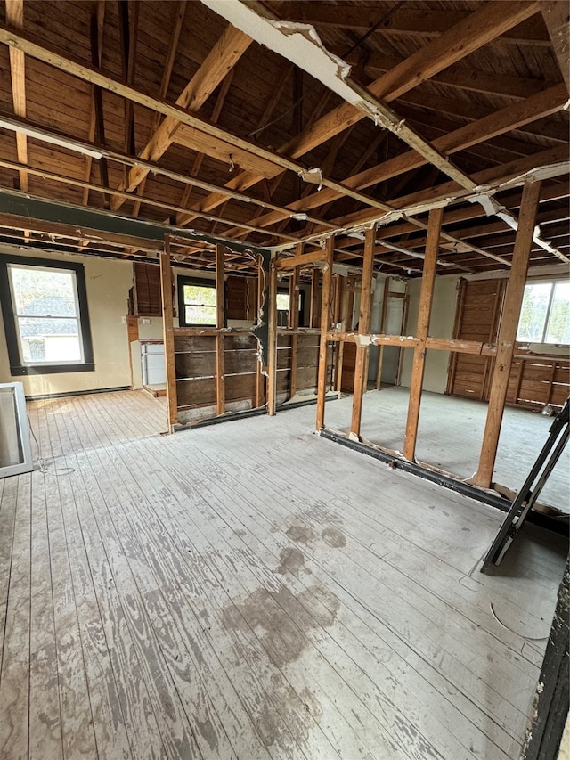 miscellaneous room with wood-type flooring and a wealth of natural light