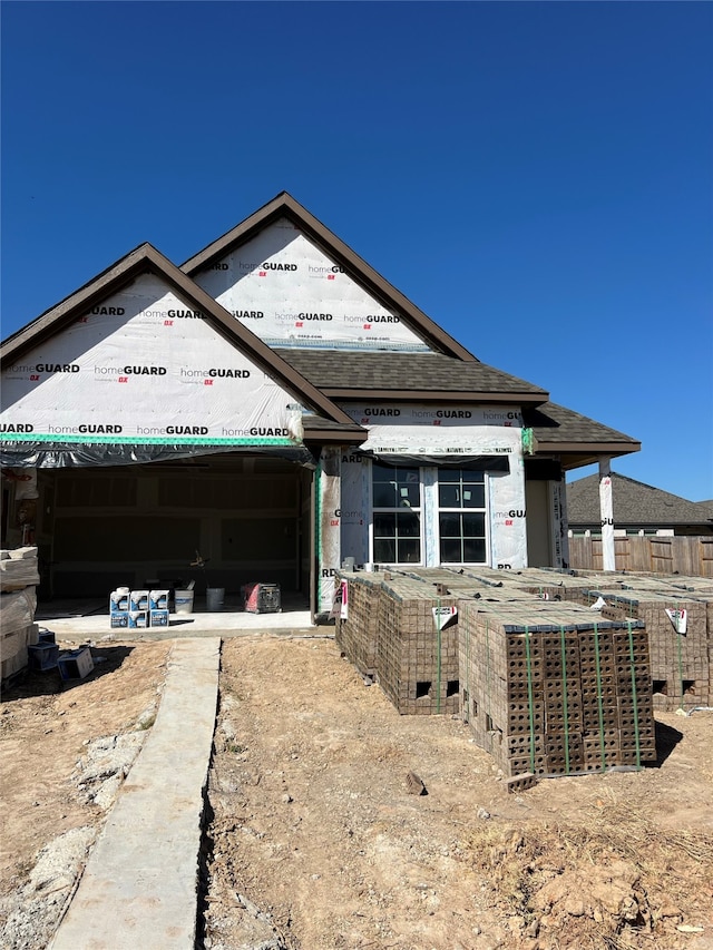 view of unfinished property