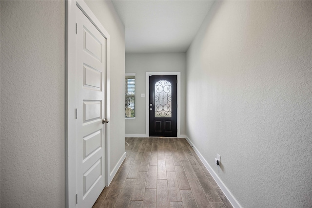 entryway featuring dark hardwood / wood-style floors