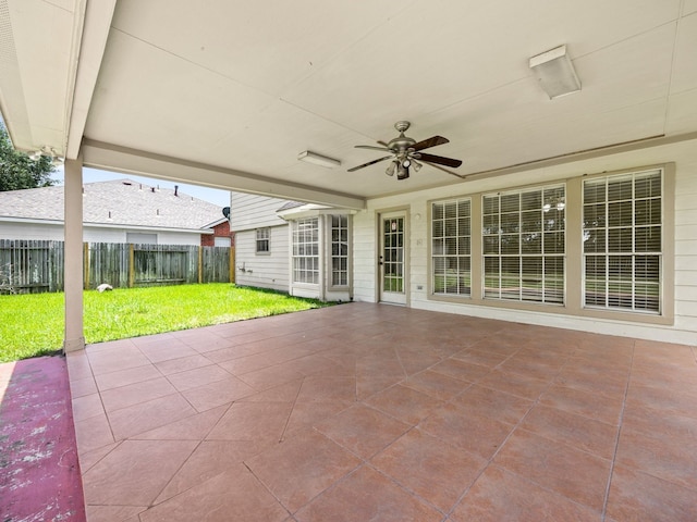 view of patio / terrace with ceiling fan