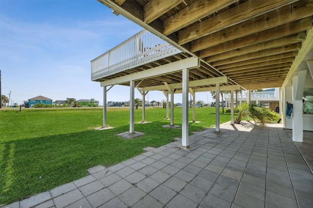 view of patio featuring a wooden deck