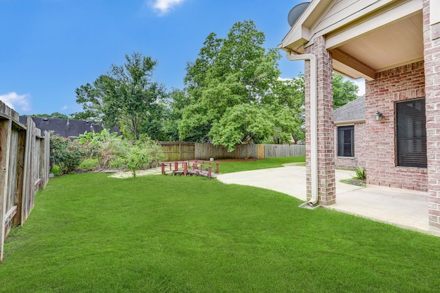 view of yard with a patio area