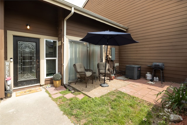 view of patio with central AC