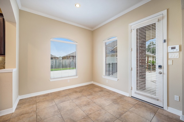 interior space with ornamental molding