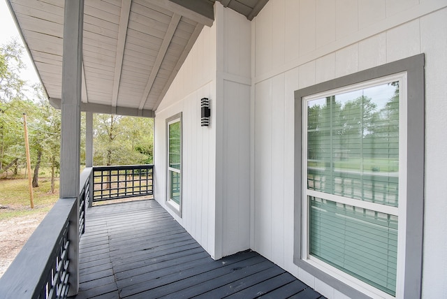 deck with covered porch