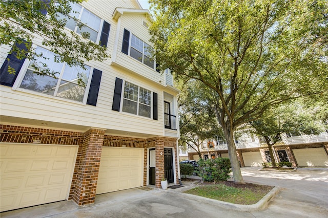 view of property featuring a garage