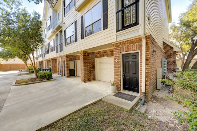 entrance to property featuring a garage