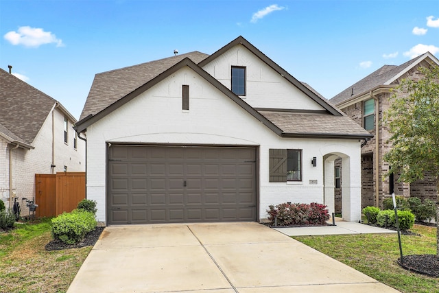 view of front of house with a garage