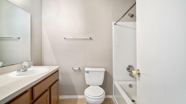 2038 Adobe Stone Dr, Humble, TX 77396 - bathroom featuring vanity, toilet, baseboards, and  shower combination