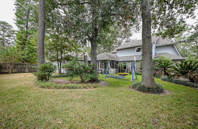 view of yard with a playground