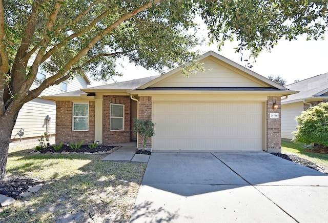 single story home featuring a garage