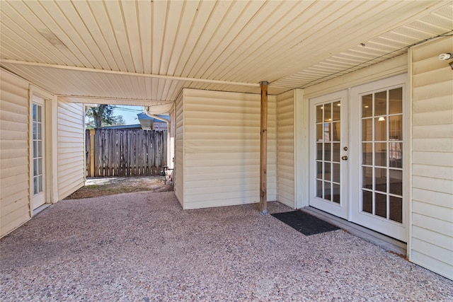 view of patio with french doors