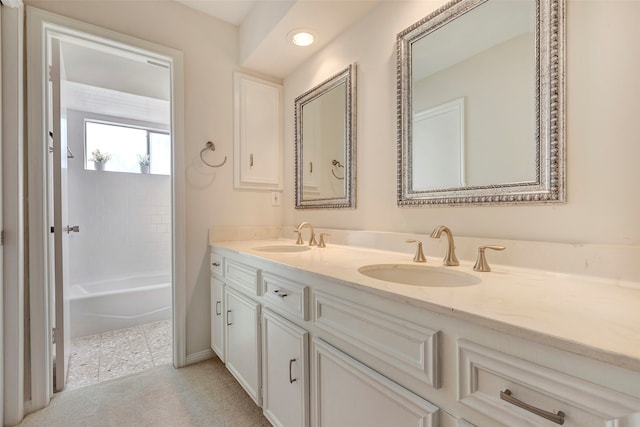 bathroom featuring vanity and tile patterned floors