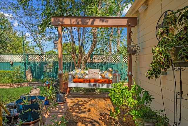 view of yard featuring fence