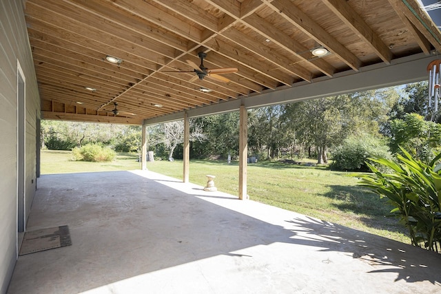 view of patio with ceiling fan