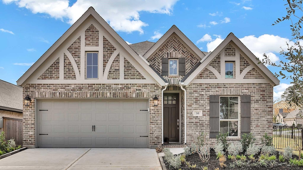 view of front of house with a garage