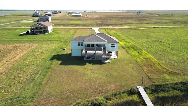 aerial view with a rural view