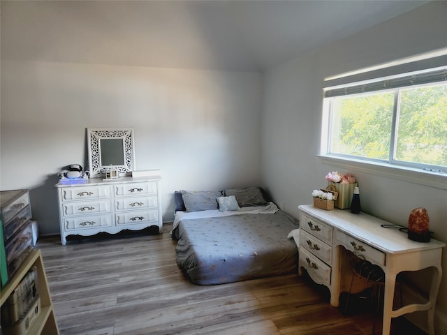 living area with wood-type flooring