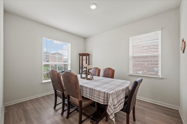 dining space featuring hardwood / wood-style floors