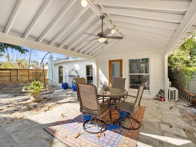 view of patio with ceiling fan