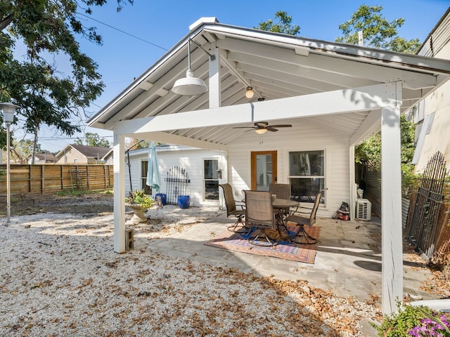 view of patio / terrace with ceiling fan