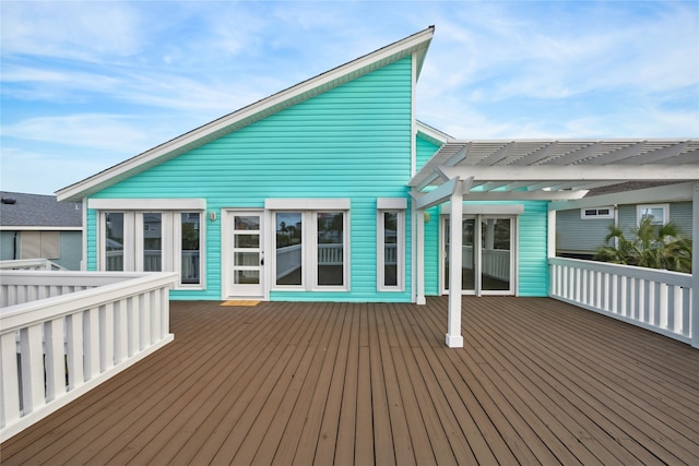 deck featuring a pergola