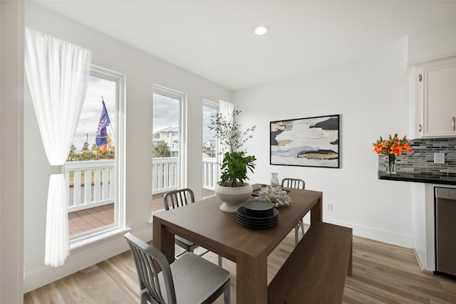 dining area featuring light hardwood / wood-style flooring