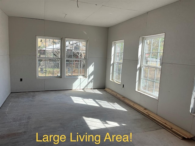 spare room with light hardwood / wood-style flooring