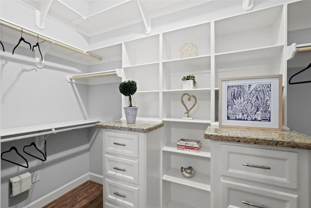 2802 Morrison St Unit 206, Houston, TX 77009 - walk in closet featuring dark wood-style flooring