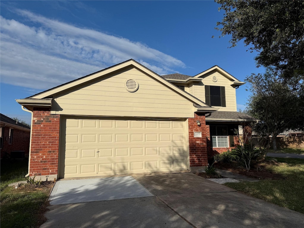 view of front of house with a garage