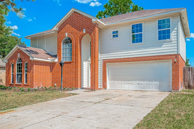 front of property featuring a garage