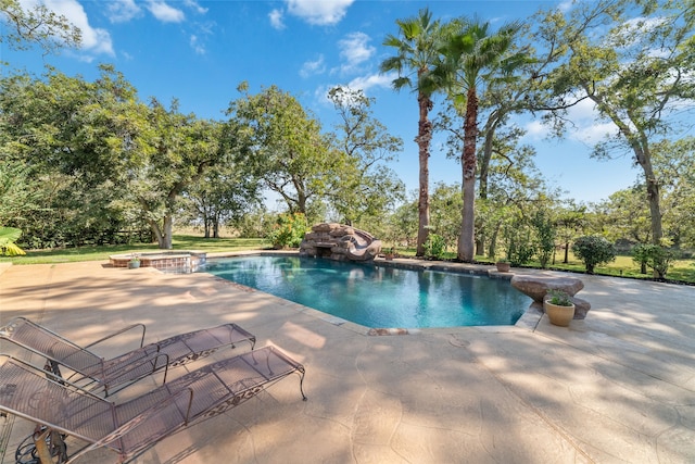 view of pool with a patio area