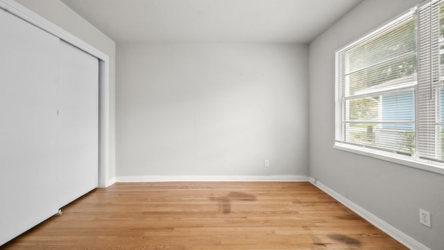 unfurnished bedroom featuring light hardwood / wood-style floors