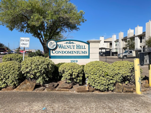 view of community sign