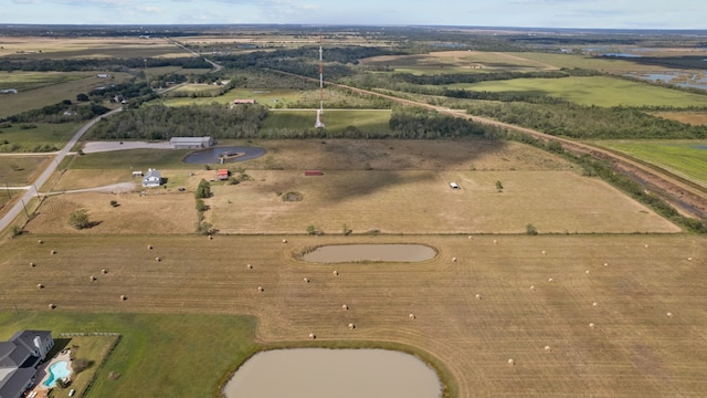 drone / aerial view with a rural view