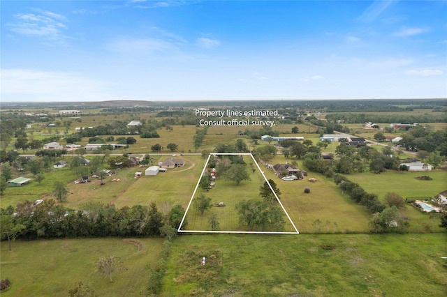 aerial view with a rural view