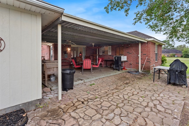 view of patio with a deck