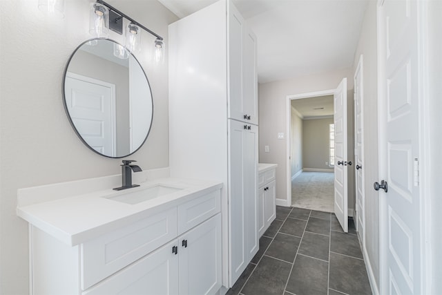 bathroom featuring vanity and tile patterned floors