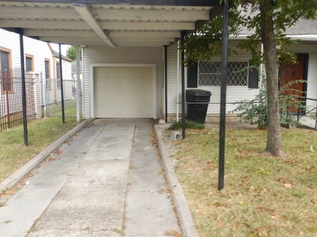 view of side of property featuring a carport