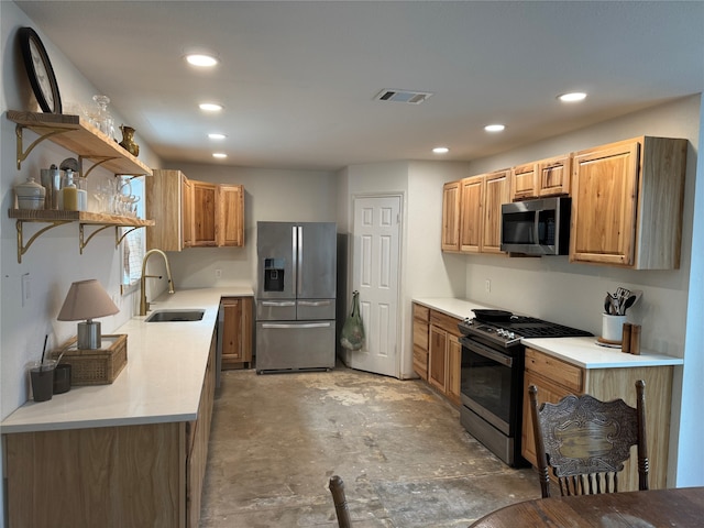 kitchen featuring stainless steel appliances and sink