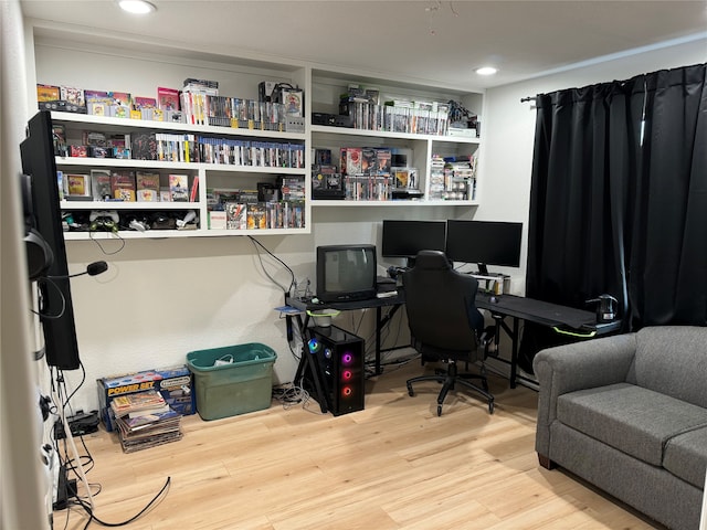 office featuring light hardwood / wood-style floors