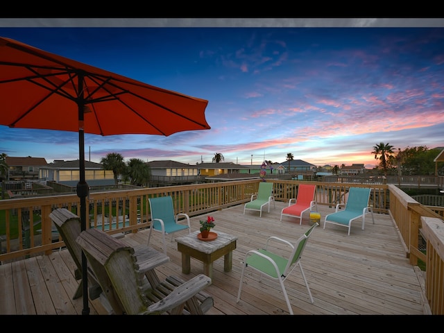 view of deck at dusk