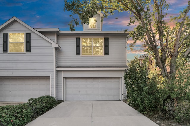 view of front of house with a garage