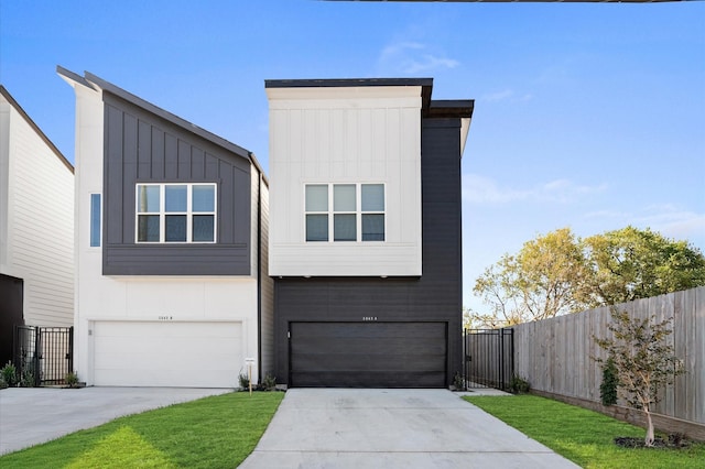 contemporary house featuring a garage