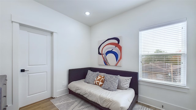 living area featuring light hardwood / wood-style floors