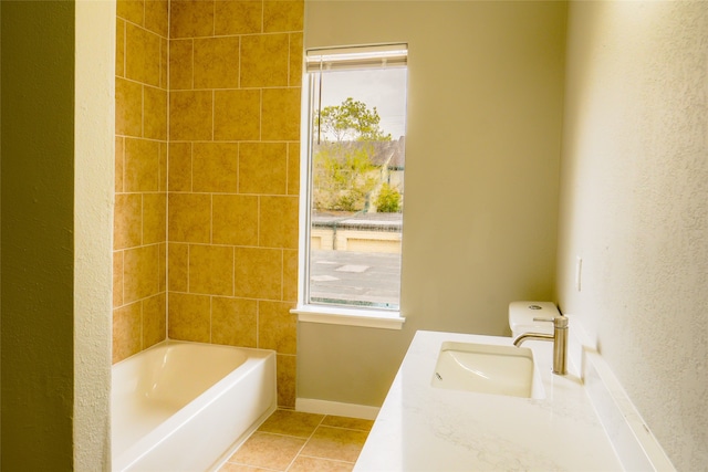 bathroom featuring vanity and tile patterned floors