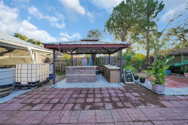 view of patio with a gazebo