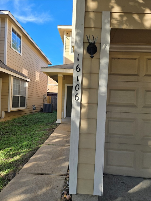 entrance to property with central air condition unit