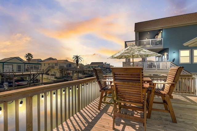 view of deck at dusk